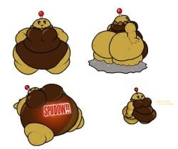 1girls anthro anthrofied ass belly belly_bulge breasts fat female female_pred flora_fauna inflation obese plant plant_girl plant_humanoid plantie plants_vs._zombies plants_vs_zombies popcap_games potato_mine_(pvz) pred pussy skyofsunnyfox weight_gain