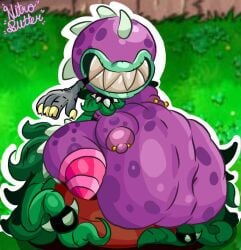 1girls anthro anthrofied ass belly belly_bulge breasts chomper_(pvz) fat female female_pred flora_fauna nitrobutter plant plant_girl plant_humanoid plantie plants_vs._zombies plants_vs_zombies popcap_games pred pussy vore vore_belly weight_gain