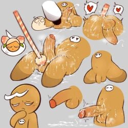 1boy 1boy1girl 1girls 2025 anal anal_insertion anal_sex animate_inanimate anus anus_peek balls ballsack bondage cookie cookie_run cookie_run_kingdom cookie_run_ovenbreak cum cum_on_body genital_torture genitals gingerbrave maldonando male musk musk_clouds musky_balls musky_cock offscreen_character peach_cookie penis semen tagme testicles