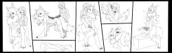 2013 anthro areola biped black_border bodily_fluids border breast_grab breasts canid canine canis clothing comic costume countershade_face countershade_fur countershade_torso countershading crouching cum dipstick_tail ejaculation erection fingers front_view fur fursuit futanari gender_transformation genital_fluids genitals gloves_(marking) grabbing_own_breast hair hand_on_breast heart_symbol herm herm_anthro hi_res human human_to_anthro humanoid_genitalia intersex intersex_anthro intravaginal_penis leg_markings looking_pleasured male male_human mammal markings masturbation monochrome motion_lines mth_transformation mti_transformation mxl navel nipples nude open_mouth paws penile penile_masturbation penis pussy sackless side_view simple_background sitting smile snout socks_(marking) solo species_transformation standing suit_transformation tail tail_markings tongue tongue_out transformation tuft wolf