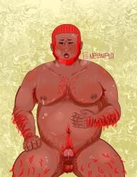 balls bara beard bearded big_belly big_nipples boner breath_cloud chubby chubby_male closed_eyes hairy_balls hairy_male lactating lactation leaking_penis male male_lactation male_only male_pregnancy middle_aged_man mpreg naked naked_male neenpu nude nude_male open_mouth original_artwork original_character penis precum pregnancy_mark pregnant_belly pubic_hair red_hair red_head sitting solo_male stretch_marks sweat sweatdrop sweating sweaty toned_male yaoi