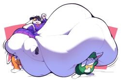 1girls 2boys 2boys1girl ass belly boot_(artist) bootfromtv broodal cake carrying_another dress fat female female_focus food hariet_(mario) hat heels hips hyper hyper_ass immobile immobilization large_ass male mario_(series) morbidly_obese morbidly_obese_female nintendo obese obese_female overweight overweight_female purple_eyeshadow rango_(mario) red_eyes ripped_clothing stomach super_mario_odyssey tearing_clothes thick_thighs thighs topper_(mario) wardrobe_malfunction weight_gain white_fur wide_hips