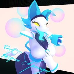 animal_ears animal_humanoid anthro big_breasts cryptiacurves deltarune deltarune_chapter_2 furry loincloth no_bra robot robot_girl robot_humanoid signature simple_background tail tasque_manager_(cryptiacurves) tasque_manager_(deltarune) thick_thighs thong tongue tongue_out unzipped