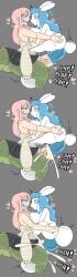 2futas anthro anthro_penetrated areolae big_ass big_breasts big_dom_small_sub blue_hair breasts_to_breasts bunny bunny_girl cock_fucking commission cum cum_in_balls cum_in_urethra cum_inside cumflated_balls cumflation dinosaur_girl docking duo ejaculation excessive_cum exposed_breasts exposing_chest freckles furry futa_on_futa futa_only futanari grabbing grabbing_ass huge_ass huge_balls huge_breasts huge_cock kiss_mark lipstick_mark long_image milkbuni milkbuni_(character) multiple_images nude overflowing_cum partially_clothed pink_hair saliva saliva_string saliva_trail sex sharp_teeth shortstack skirt someone_else's_oc steam steamy steamy_breath tall_image tongue_out undressing undressing_another urethral urethral_insertion urethral_penetration veiny_penis