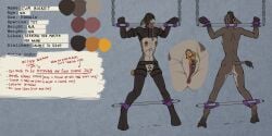 absurd_res anthro asinus belt bodily_fluids bondage bound branding chains cum_bucket_(character) donkey drooling equid equine female forced gag hi_res hood hybrid leather mammal mule nipple_piercing nipples piercing restrained saliva solo tongue tongue_out ugly unknown_artist
