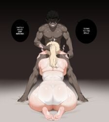 1boy 1boy1girl 1girls 2025 2d [sora]_buranku angry_expression angry_fellatio angry_oral ass ass_bigger_than_head big_ass black_hair blonde blonde_female blonde_hair blonde_hair_female blushing breasts breasts_bigger_than_head comic dark-skinned_male dark_skin deepthroat elf elf_ears elf_female elf_queen elf_queen_elise_(soraoraora) english english_text fantasy fellatio female femsub hair hands_up holding_head holding_legs huge_breasts huge_cock internal_monologue light-skinned_female light_skin looking_at_penis male maledom monster_boy motion_lines muscular muscular_dom muscular_dom_overweight_sub muscular_male muscular_on_overweight orc orc_male orc_on_elf orc_on_female original original_characters ozen_(soraoraora) penis plump pointy_ears ring_on_finger sloppy sloppy_blowjob small_dom_big_sub soraoraora sucking sucking_penis the_wavering_throne thick thick_ass thick_thighs thighs thighs_bigger_than_head thinking throat_fuck_focus throat_fucked_mercilessly veiny_penis yellow_eyes yellow_eyes_male