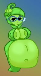 1girls anthro anthrofied ass belly belly_bulge breasts eslpixel fat female female_pred flora_fauna plant plant_girl plant_humanoid plantie plants_vs._zombies plants_vs_zombies popcap_games pred pussy sting_bean_(pvz) vore vore_belly weight_gain