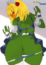 ass ass_focus maid noelle_(genshin_impact) solar_flare_(pvz)