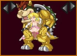 1boy animated areola bowser breasts female male mario_(series) nintendo nipples penis playshapes princess_peach rape stomach_bulge