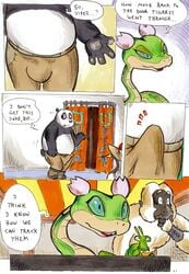 avian better_late_than_never blue_eyes bulge comic curtains daigaijin diagaijin english_text female furry kung_fu_panda master master_crane master_mantis master_monkey master_po_ping master_viper page_61 panda scalie turns_for_the_worst viper_(species)