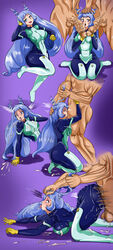 1girls 2boys big_breasts big_penis blue_hair bodysuit cum cum_on_breasts cum_on_face deepthroat female female_superhero from_behind from_behind_position gutardi hadou_nejire hadou_nejire_(hero_outfit) hair_grab hair_pull heart-shaped_pupils hero_outfit_(mha) my_hero_academia nejire_hado nejire_hado_(hero_outfit) rough_sex sex straight straight_sex superheroine sweat sweatdrop taken_from_behind tears veiny_penis