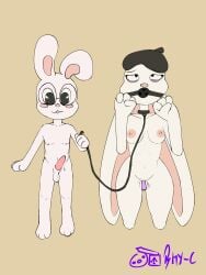 1boy 1girl1boy 1girls 2d adorable anthro ball_gag bunny bunny_boy bunny_ears bunny_girl bunny_tail collar cute digital_media_(artwork) eye_bags eyebags female furry furry_female furry_only gag glasses humiliation leash leash_and_collar leashed_collar lerose long_ears male_domination maledom nude nude_female nude_male parsnip_(game) parsnip_bunner petplay png rhy-c round_glasses self_upload sex_toy small_dom_big_sub smaller_male taller_girl toy uncensored vibrator vibrator_in_pussy watermark white_fur white_hair