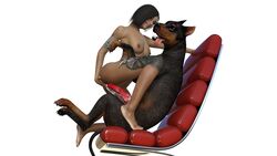 3d bestiality canine driigon female knot piercing short_hair tattoo teenager the_red_chair zoophilia