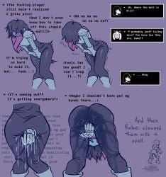 2d 2d_(artwork) ambiguous aroused ass ass_focus bent_over blush cant_hold_it clothed curvy_hips deltarune desperate desperation dialogue embarrassed female female_to_nonbinary ftn fully_clothed hand_between_legs hands_between_thighs have_to_pee head_down holding_crotch horny humiliated humiliation imminent_peeing imminent_piss internal_dialogue knees_together_feet_apart kris_(deltarune) kris_dreemurr looking_through_legs multiple_views need_to_pee nonbinary omorashi peeing peeing_on_ground peeing_on_hand peeing_self peeing_through_clothing piss_puddle pissing_self possession public_indecency puddle pussy pussy_through_clothing rnsomeonelse secretly_loves_it shaking sketch skin_tight soaked soaked_clothes soiling_clothing solo standing standing_pee thinking thoughts trembling turned_on undertale_(series) urinating urine walking_away watersports wet wet_clothes wet_clothing wet_hand wet_hands