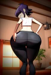 2d ai_generated ai_generated_video big_ass big_hips fat_ass gorillaz huge_ass no_sound noodle_(dare) noodle_(gorillaz) shaking_butt short_hair small_waist smile tagme video