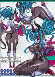 1girls ass big_ass big_breasts breasts cheerleader dark-skinned_female fate/grand_order fate_(series) female fishnet_thighhighs ggeorges8576899 honjou_raita horns huge_breasts ibuki_douji_(fate) ibuki_douji_(swimsuit_berserker)_(fate) multicolored_hair nipple_piercing nipples no_bra pom_pom_(cheerleading) solo solo_female tail thick_thighs third-party_edit thong tongue_out