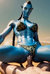 avatar avatar:_the_way_of_water blue_skin camo_bikini human_male na'vi recombinant vaginal_penetration vaginal_sex yellow_eyes z-dog zdinarsk