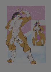 absurd_res anthro ari_(helluva.w.wolf) canid canine canis female flexing flexing_bicep fox helluva.w.wolf hi_res mammal muscular muscular_anthro muscular_female nude pose solo