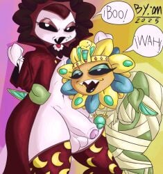 2futas anthro anthrofied ass balls breasts flora_fauna futanari mummy penis plant plant_girl plant_humanoid plantie plants_vs._zombies plants_vs_zombies popcap_games solar_flare_(pvz) sun_pharaoh_(pvz) sunflower_(pvz) vampire_sunflower_(pvz)