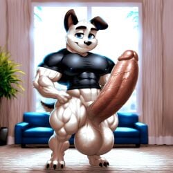 1anthro 1boy 1male 1man 3_toes 4_fingers abs ai_generated anthro anthro_male anthro_only athletic athletic_male balls ballsack bara bara_kid bara_tiddies bara_tits biceps big_balls big_cock big_dick big_muscles big_pecs big_penis big_testicles black_clothing blue_eyes boner brat calves canine casual casual_boner casual_erection chibi cock cub cute cute_expression cute_face cute_male deltoids detailed dick domestic_dog dudley_puppy erect_penis erection fat_balls fat_cock fat_penis furry furry_male furry_only hands_on_hips hard_nipples huge_balls huge_cock huge_testicles hyper hyper_balls hyper_genitalia hyper_penis indoors inside large_cock large_dick large_pecs large_pectorals large_penis living_room looking_at_viewer male male_anthro male_chest male_feet male_focus male_nipples male_only man_boobs man_breasts man_tits manly muscle muscle_boy muscles muscular muscular_anthro muscular_male nai_diffusion nipples nonchalant nuts nutsack pecs pectorals scrotum shameless shortstack small_but_hung small_but_hyper soft solo solo_male standing stocky swollen_balls t-shirt t.u.f.f._puppy tail testicles theblockhead thick thick_hips thick_legs thick_penis thick_thighs vein veins veins_on_dick veiny veiny_muscles veiny_penis wide_hips young young_male