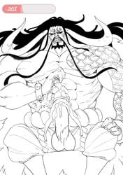 cum excessive_cum female kaido_(one_piece) male nami one_piece size_difference sketch xshuai