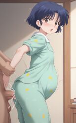 1girls ai_generated akane_tendo anal angry big_belly blue_hair blush brown_eyes clothing cum_inside. female pijama pregnant ranma_1/2 rengoart sexy.ai sexy_pose torn_clothes uncensored