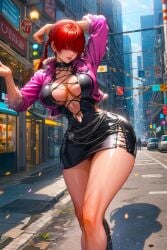 1girls ai_generated alluring babe beautiful beautiful_females black_dress buildings car city city_background date daytime designer_clothes dress fashion fashion_model fighting_game fishnets hair_covering_eyes king_of_fighters king_of_fighters_xv large_breasts lips lipstick model pink_jacket ponytail pose posing red_hair red_lipstick seductive seductive_pose sexy shermie_(kof) snk snk_heroines:_tag_team_frenzy stable_diffusion street thick_thighs toongenai traffic valentine's_day video_game_character video_game_franchise video_games voluptuous voluptuous_female