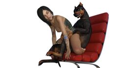 3d bestiality canine driigon female knot piercing short_hair tattoo teenager the_red_chair zoophilia