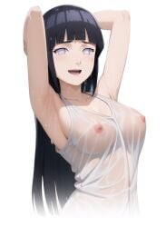 ai_generated hyuuga_hinata naruto see-through sweat wet_clothes white_shirt