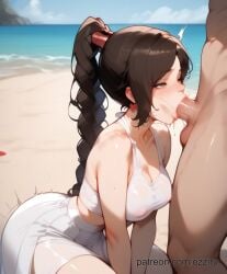 ai_generated avatar_the_last_airbender beach blowjob deepthroat female oral oral_sex ozziru ty_lee