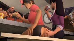 anal_fingering anal_insertion delay eating eating_food exhibitionism femscout fingering fingering_partner heavy_(team_fortress_2) heavy_weapons_guy lunch miss_pauling public pussy rule_63 skirt skirt_lift sniper_(team_fortress_2) tagme team_fortress_2 two_fingers_in_anus yuri yuri