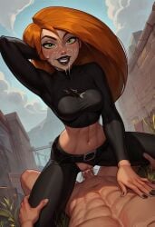 ai_generated cum disney green_eyes kim_possible kimberly_ann_possible orange_hair sulophian