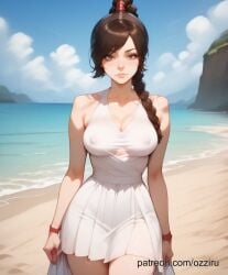 ai_generated avatar_the_last_airbender beach female ozziru ty_lee