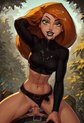 ai_generated cum disney green_eyes kim_possible kimberly_ann_possible orange_hair sulophian