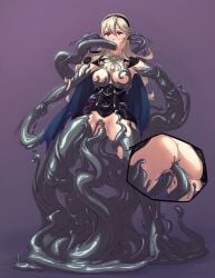 1girls ahe_gao armor bondage corrin_(female)_(nohr_noble)_(fire_emblem) corrin_(fire_emblem) corrin_(fire_emblem)_(female) fire_emblem fire_emblem_fates grey_hair hairband medium_breasts nintendo nipples pointy_ears rape red_eyes slime slime_bondage slime_monster tentacle tentacle_in_ass tentacle_in_ear tentacle_in_mouth tentacle_in_pussy tentacle_rape tentacle_sex vaginal_penetration zelamir