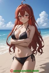 1girls ahq_hentai ai_generated beach big_breasts bikini breasts eris_boreas_greyrat eris_greyrat female mushoku_tensei patreon perfect_body sexy stable_diffusion wet