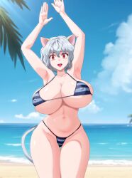 1girls ai_generated beach bikini breasts cat_ears cat_tail catgirl curvy dancing female female_only gardener_ai highleg highleg_bikini hourglass_figure huge_breasts hunter_x_hunter illustrious_(stable_diffusion) jiggle jiggling_breasts kling_ai midriff mp4 narrow_shoulders navel neferpitou nipples nipples_visible_through_clothing no_sound outdoors outside plump red_eyes seaside short_hair silver_hair skimpy solo stable_diffusion string_bikini swaying swaying_breasts swaying_hips swimsuit tagme thick_thighs thin_arms thin_waist thong video voluptuous white_hair wide_hips