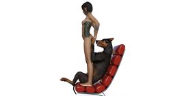 3d bestiality canine driigon female knot piercing short_hair tattoo teenager the_red_chair zoophilia