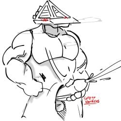 bara cumshot gay lustfulsai masturbation pyramid_head silent_hill solo