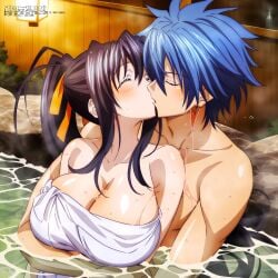 1boy1girl ai_generated akeno_himejima anime anime_girl anime_style arms_around_partner asian_female babe beautiful beautiful_females blue_hair blushing cleavage crossover crossover_sex dark_blue_hair demon_girl divine_beauty dreson european_male fairy_tail fantasy handsome high_school high_school_dxd high_school_student jellal_fernandes jellal_kiss_akeno kawaii kiss_from_behind kissing lamp large_breasts love mage magic magical_girl night nude_male onsen partially_submerged passionate_sex ponytail romantic sexual_intercourse sexy shonen_jump straight student towel towel_over_breasts upper_body vigilante voluptuous voluptuous_female wet wizard