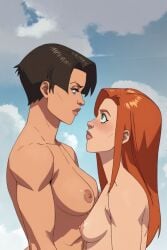 2girls ai_generated anissa atom_eve fantasyai height_difference invincible_(tv_series) yuri