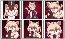 ai_generated blowjob breasts catgirl dark-skinned_male dark_penis dark_skin female light-skinned_female light_skin male male/female melty_blood neco-arc oral oral_penetration oral_sex penis_in_mouth tsukihime