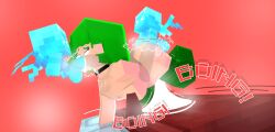 blue_eyes cum_overflow ghost green_hair interspecies lou_(pearickmc) minecraft overflowing_cum pearickmc