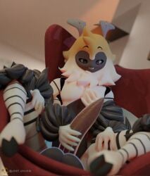 anthro balls chill_chichik femboy fur furry moth playful_smile sitting solo solo_focus touching_penis touching_self