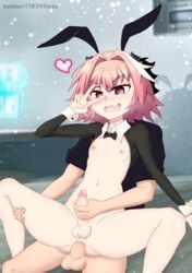 178349 anal anal_sex astolfo_(fate) bunny_costume bunny_ears bunnysuit fate/grand_order fate_(series) femboy fujimaru_ritsuka_(male) gay handjob heart-shaped_pupils male_only reverse_bunnysuit trap yaoi