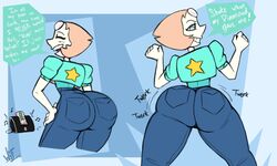 1girls ass ass_focus ass_shake big_ass big_butt bottom_heavy bubble_butt butt_shake cartoon_network child_bearing_hips color crystal_gem dancing fat_ass female flat_chest gem_(species) huge_ass jeans milf mom_jeans pants pear-shaped_figure pear_shaped pear_shaped_female pearl_(steven_universe) solo steven_universe steven_universe_future text thick_ass thick_legs thick_thighs thunder_thighs tight_jeans tight_pants twerking voluptuous weirdisfun wide_hips