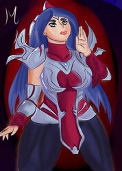 armor blue_hair irelia_xan league_of_legends muffyn_mofado muffynarts muffynmofado tagme