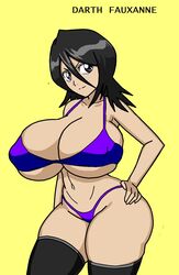 1girls alternate_breast_size big_breasts black_hair bleach boobs breasts busty curvaceous curvy curvy_body curvy_female curvy_figure darth_fauxanne_(artist) female female_focus huge_breasts kuchiki_rukia large_breasts thighhighs voluptuous