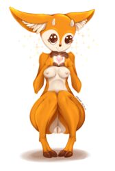 1girls 2020 aggressive_retsuko antelope anthro beverage blush breasts brown_fur featureless_breasts female female_only fur furry heart high-bear hooves horns looking_at_viewer mammal multicolored_fur nipples pussy simple_background smooth_skin solo tsunoda two_tone_fur white_background white_fur