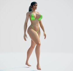 1girls 3d animated ass barefoot big_ass big_breasts bikini black_hair breasts cleavage feet female female_only human human_(world_of_warcraft) large_breasts nissyn no_sound orange_eyes ponytail solo tektah thick_thighs toes video walk_cycle wide_hips world_of_warcraft